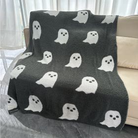 Half Velvet Blanket Ghost Blanket Knitted (Option: Dark Gray-130x180)