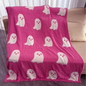 Half Velvet Blanket Ghost Blanket Knitted (Option: Pink-150x200)