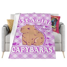 Capybara Animal 3D Printing Flannel Blanket (Option: 1style-130 × 150)